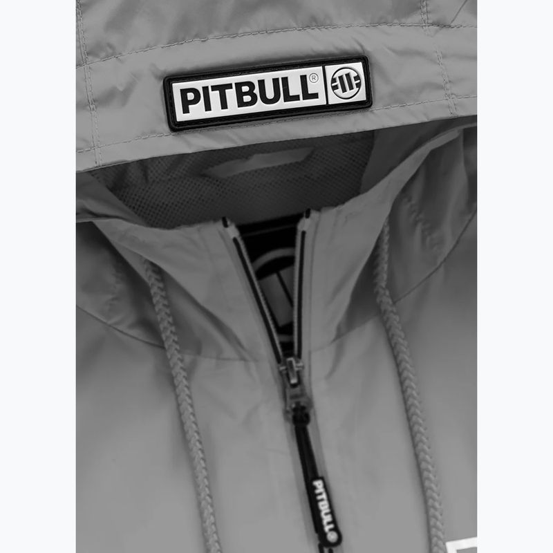 Herren Pitbull West Coast Athletic Logo Hooded Nylon Jacke hellgrau 3