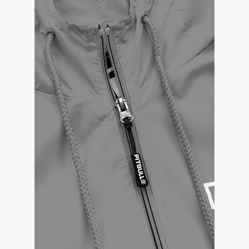 Herren Pitbull West Coast Athletic Logo Hooded Nylon Jacke hellgrau 4