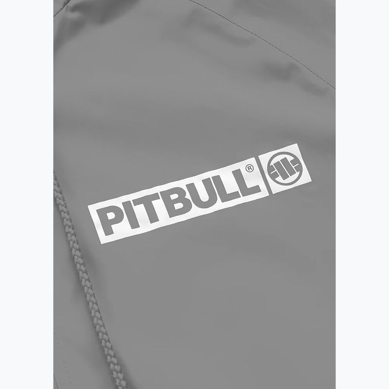 Herren Pitbull West Coast Athletic Logo Hooded Nylon Jacke hellgrau 9