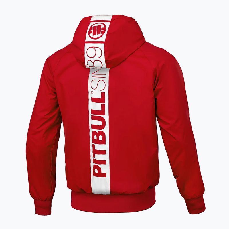 Herren Pitbull West Coast Athletic Hilltop Kapuzen-Nylonjacke rot 2