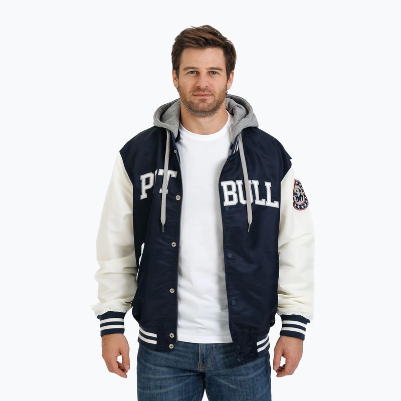 Herren Pitbull Falcon Ridge Bomber Kapuzenjacke navy/ecru