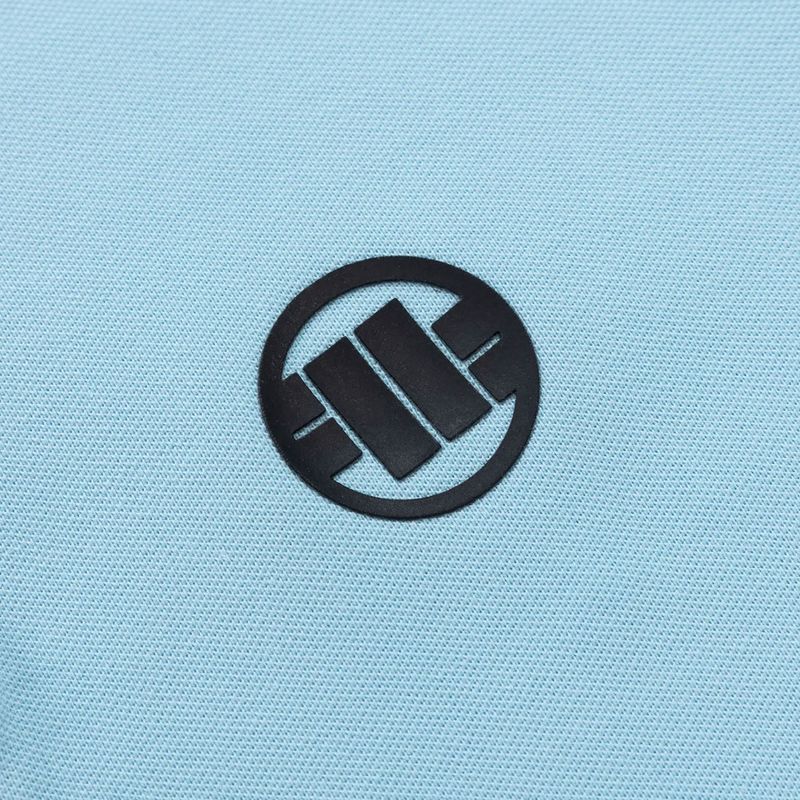 Herren Pitbull West Coast Polo Shirt Pique Streifen Regular hellblau