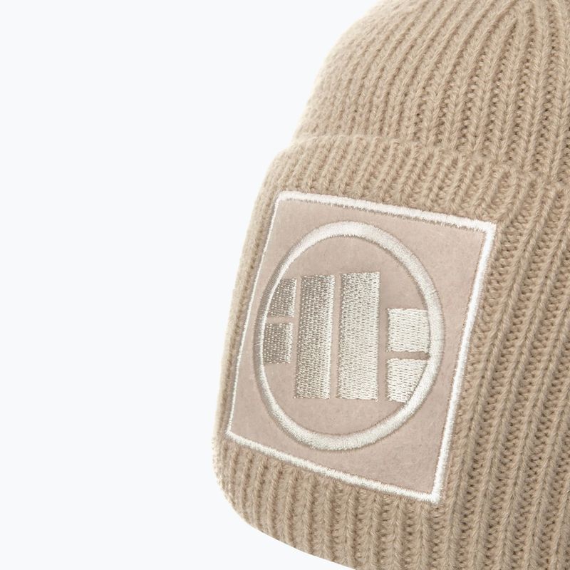 Herren Wintermütze Pitbull Beanie Logo Einschichtige Manschette sand    Neu