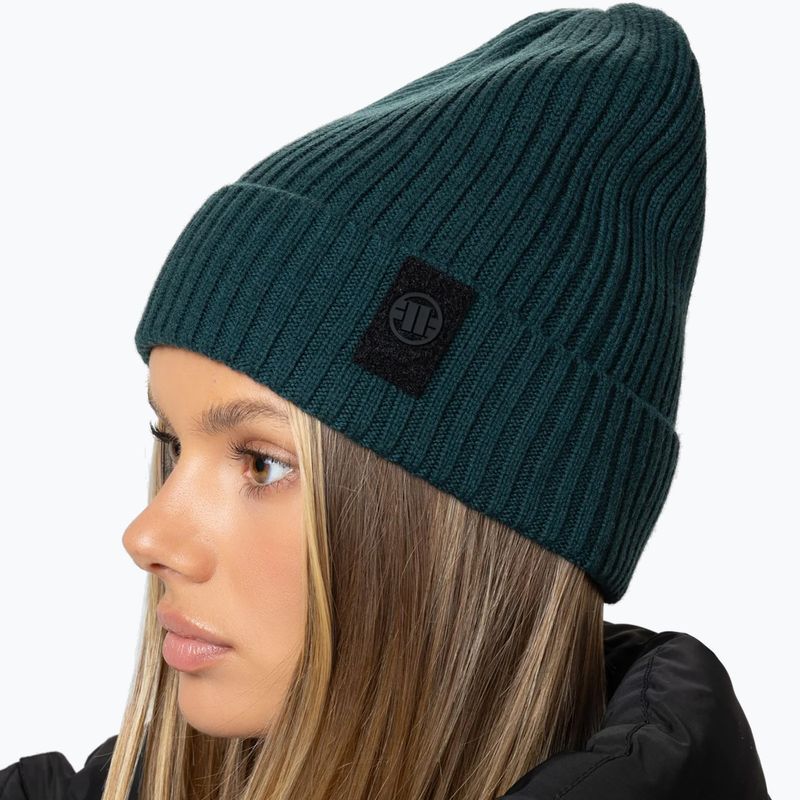 Wintermütze Pitbull Beanie Velcro Logo green 4