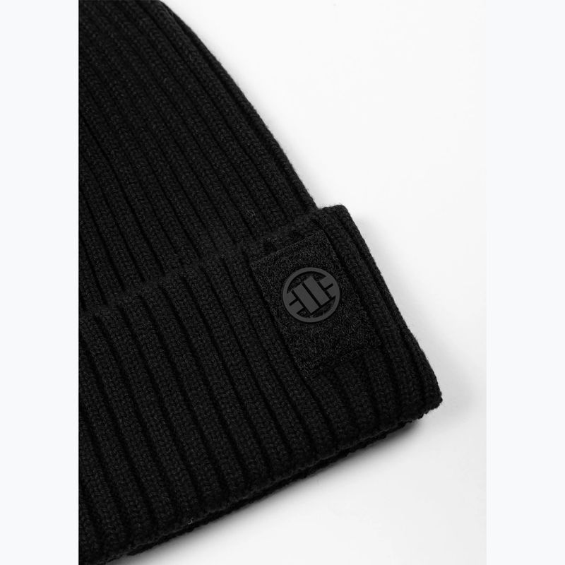 Wintermütze Pitbull Beanie Velcro Logo black 2