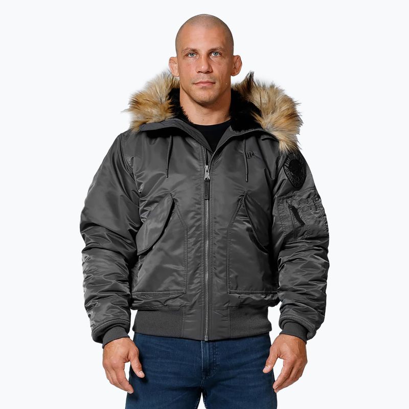 Herren Pitbull Harvest Hooded Bomber Winterjacke graphit