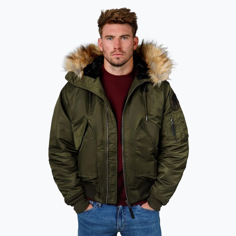 Herren Pitbull Harvest Kapuzenbomber oliv Winterjacke