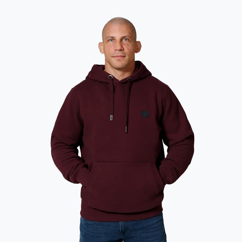 Hoodie Herren Pitbull Small Logo Hooded burgundy