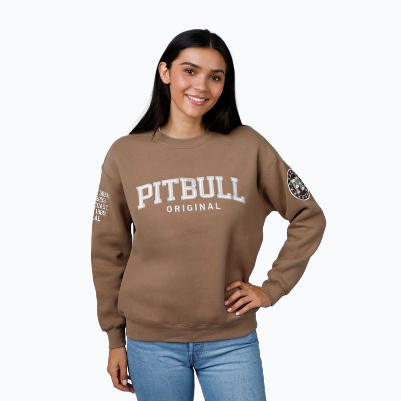 Damen Sweatshirt Pullover Pitbull Tyrian Crewneck coyote brown