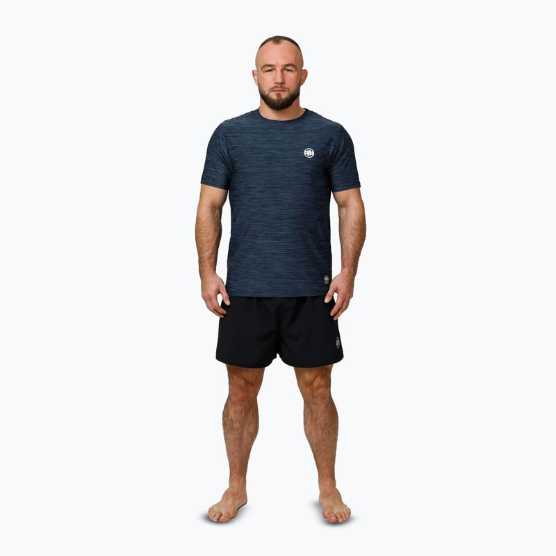 Herren Pitbull Small Logo Casual Sport T-shirt navy melange 2