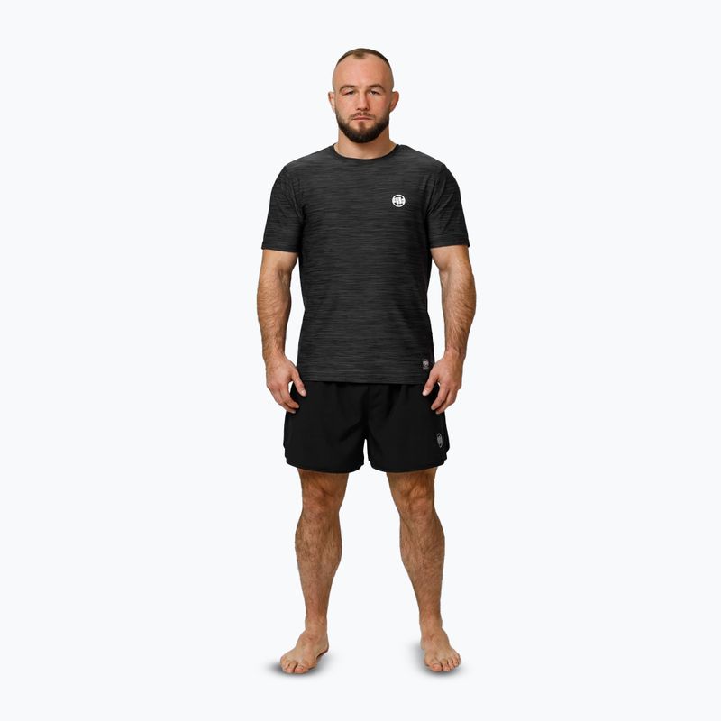 Herren Pitbull Small Logo Casual Sport schwarz melange t-shirt 2