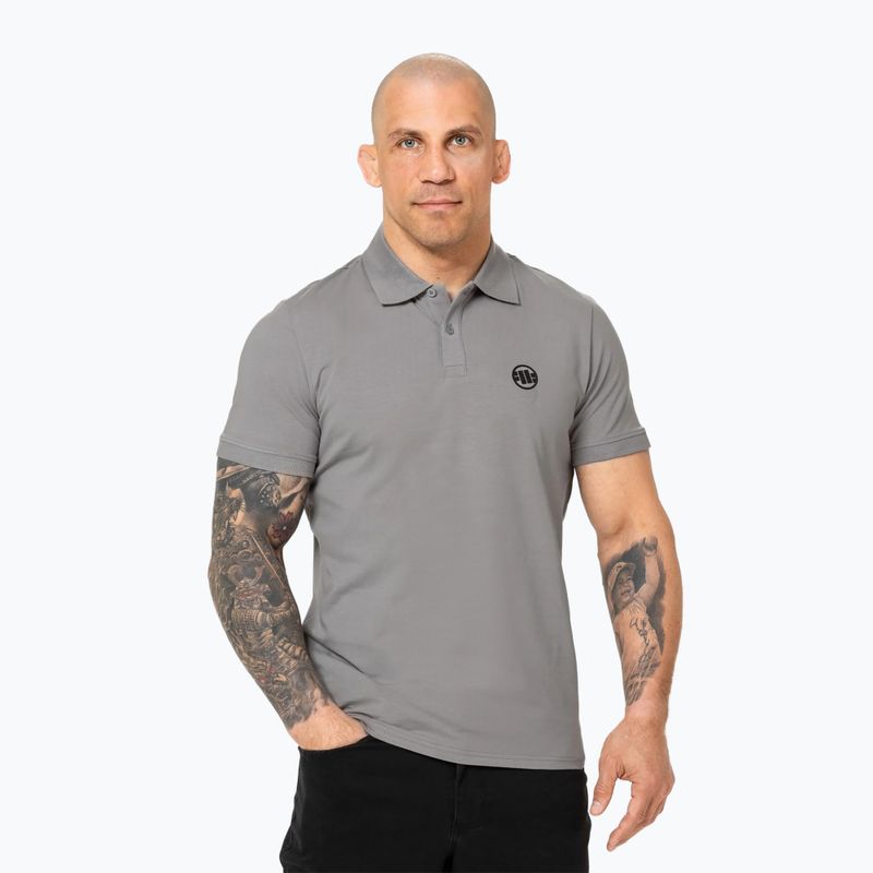 Herren Pitbull Polo Jersey Small Logo grau