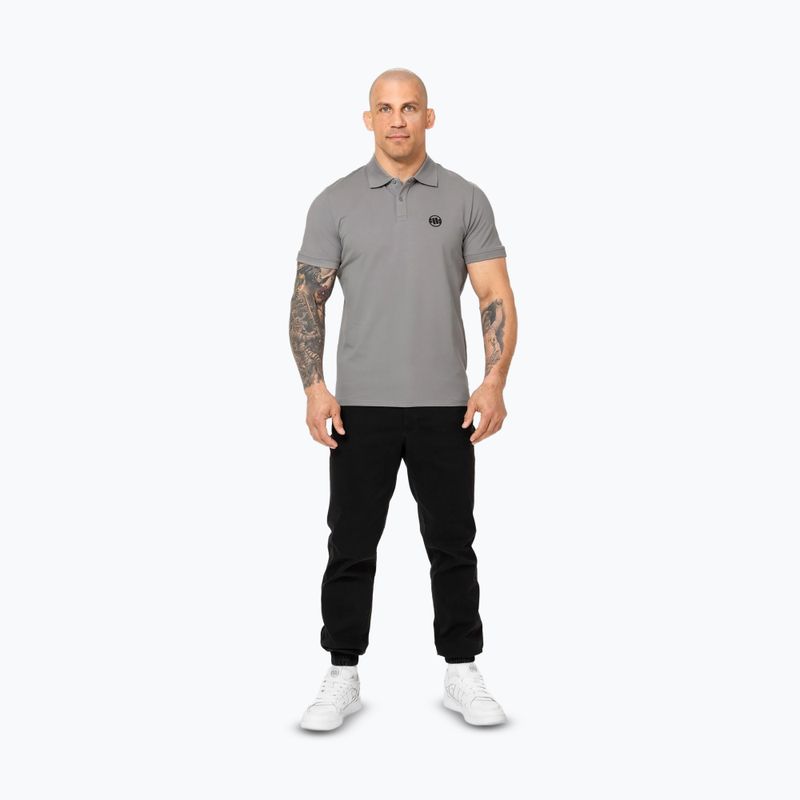 Herren Pitbull Polo Jersey Small Logo grau 2