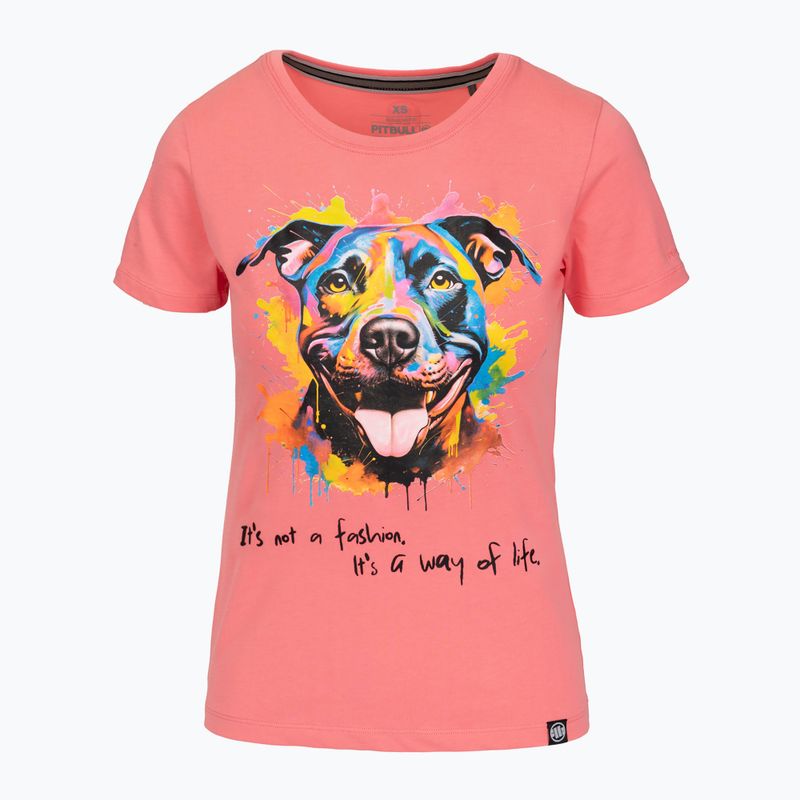 Shirt Damen Pitbull Watercolor coral 6