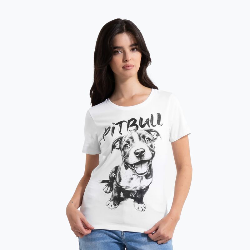Shirt Damen Pitbull Puppy 2 white