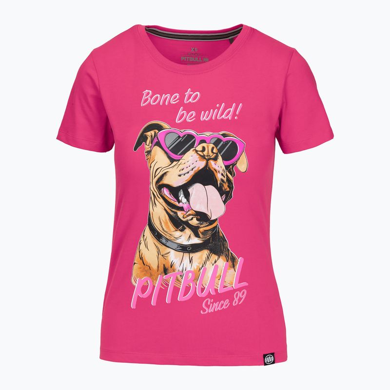 Shirt Damen Pitbull Synglasses Dog raspberry gold 5
