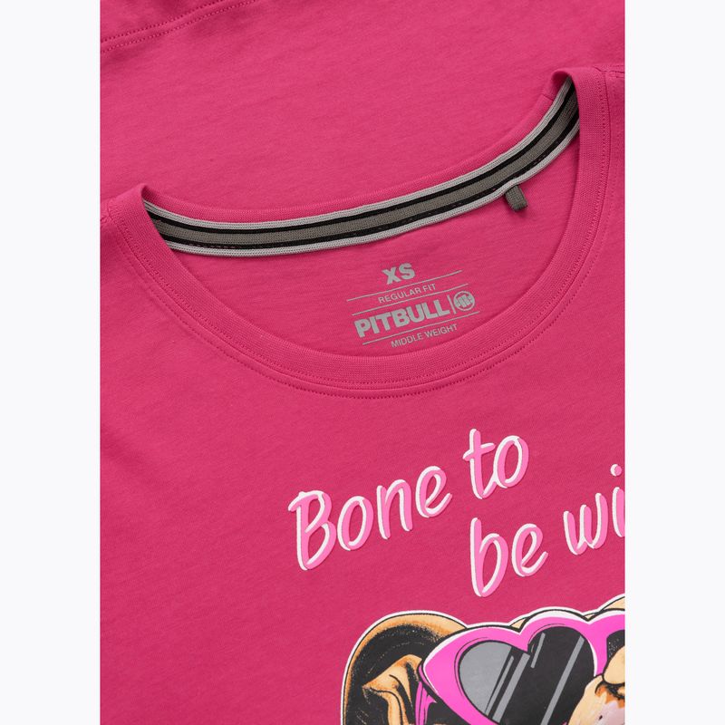 Shirt Damen Pitbull Synglasses Dog raspberry gold 7