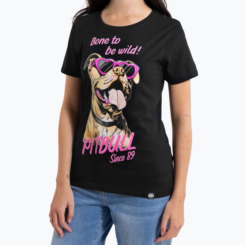 Shirt Damen Pitbull Synglasses Dog black 4