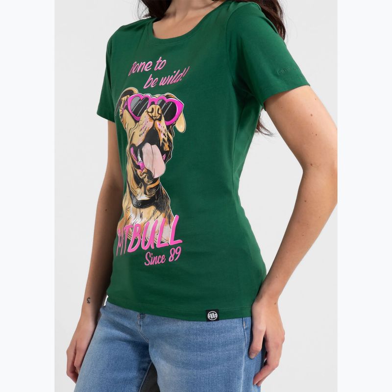 Shirt Damen Pitbull Synglasses Dog leaf green 4