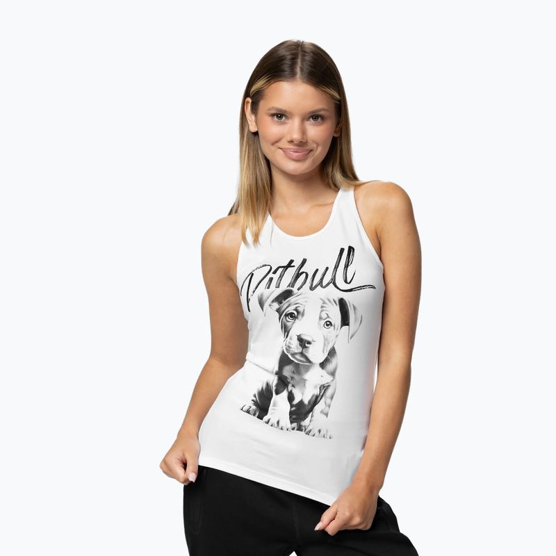 Tank Top Damen Pitbull Puppy white