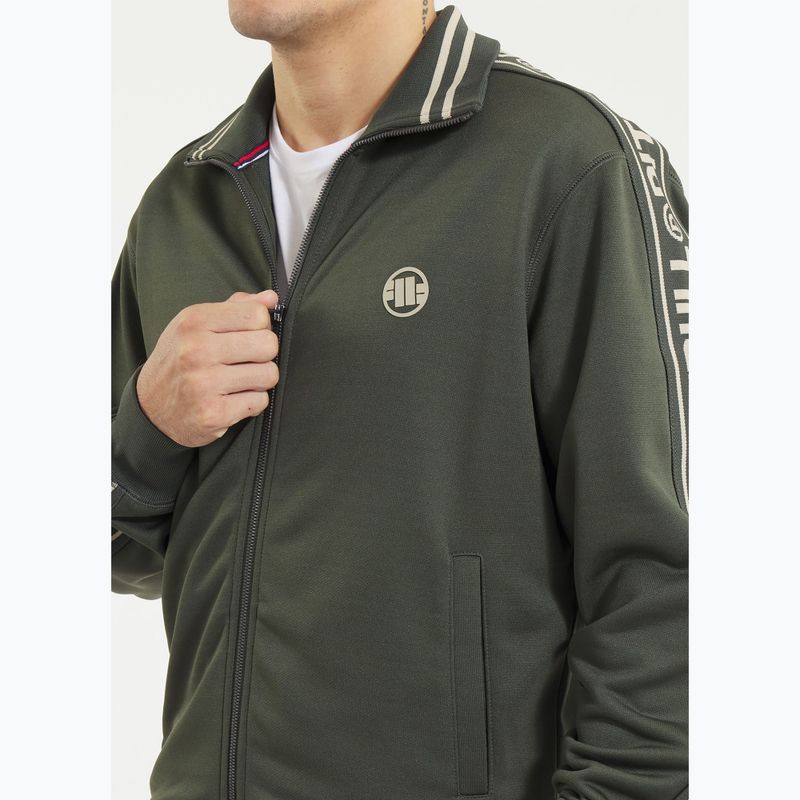 Hoodie Sweatshirt Herren Pitbull Trackjacket Tape Logo Terry Group old green 4