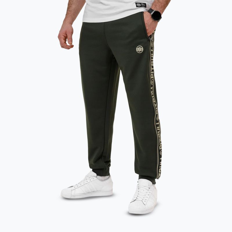 Hose Herren Pitbull Trackpants Tape Logo Terry Group old green