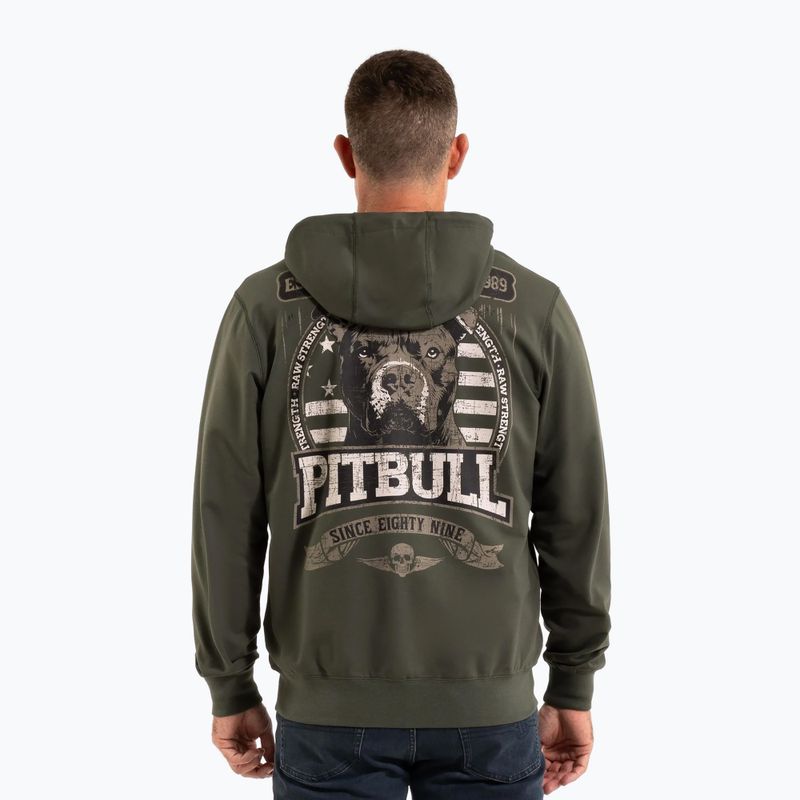 Herren Pitbull Troublemaker Sweatshirt mit Kapuze und Reißverschluss altgrün 2