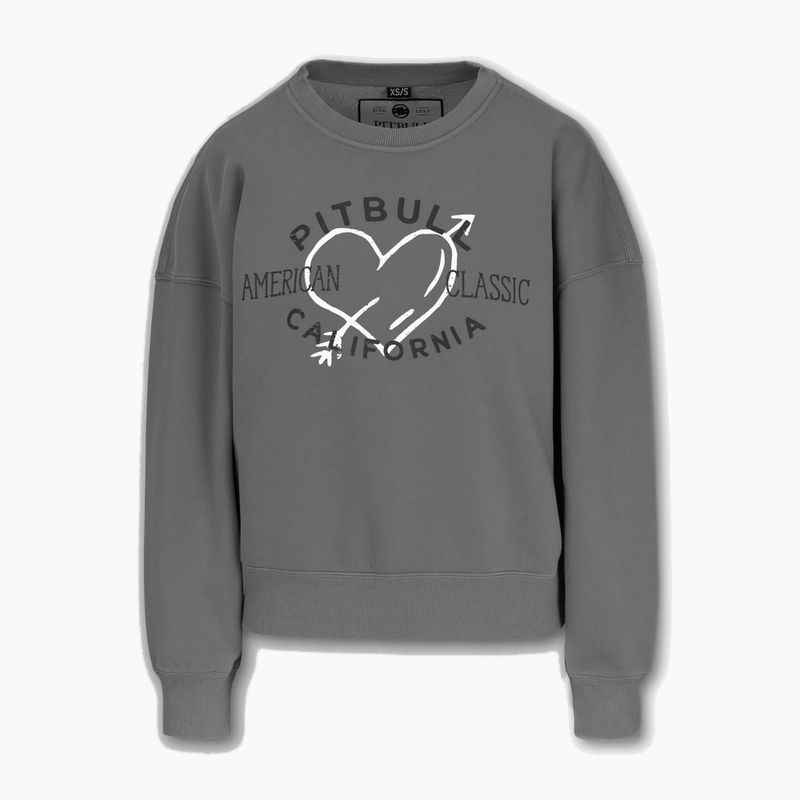 Hoodie Sweatshirt Damen Pitbull Manzanita Heart Crewneck Sweatshirt washed grey 4