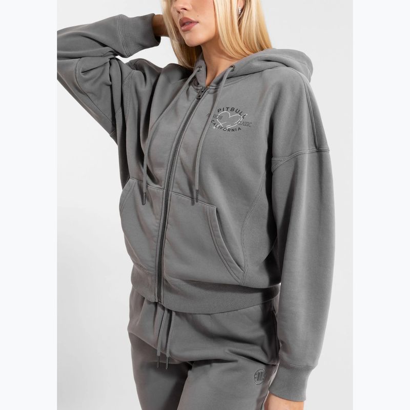 Hoodie Sweatshirt Damen Pitbull Manzanita Heart Hooded Zip Sweatshirt washed grey 3