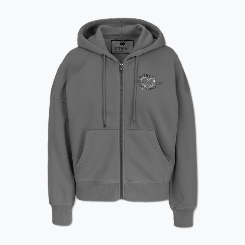 Hoodie Sweatshirt Damen Pitbull Manzanita Heart Hooded Zip Sweatshirt washed grey 4