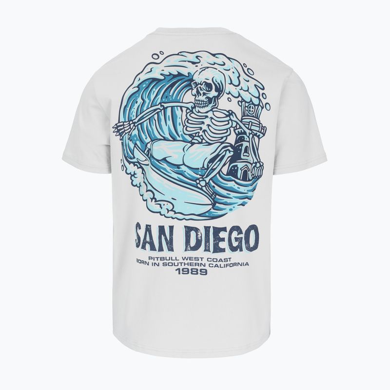Pitbull Skull Surf Herren-T-Shirt weiß/blau 2
