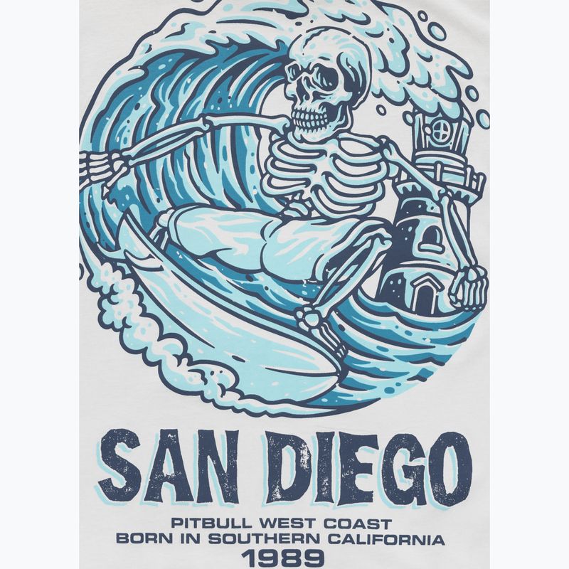 Pitbull Skull Surf Herren-T-Shirt weiß/blau 5