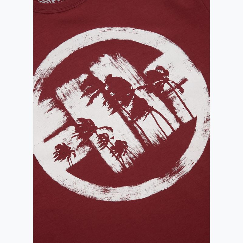 Herren Pitbull Logo Palmen T-Shirt burgunderrot 7