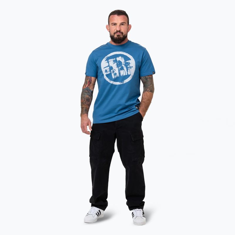 Herren Pitbull Logo Palmen Farbton blau t-shirt 2