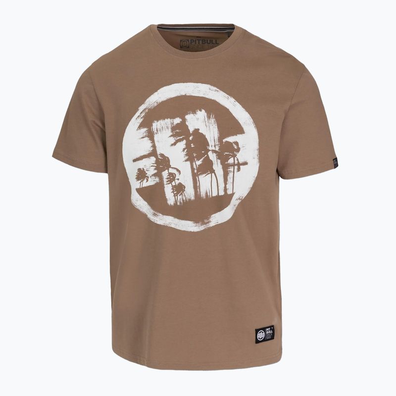 Herren Pitbull Logo Palmen braun savana t-shirt 4