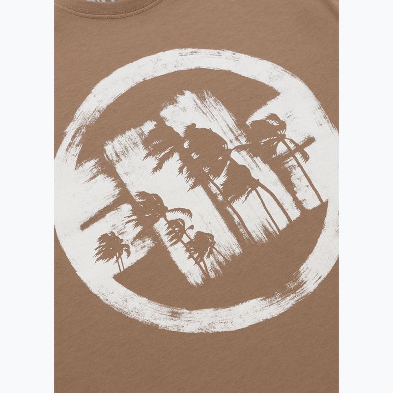Herren Pitbull Logo Palmen braun savana t-shirt 7