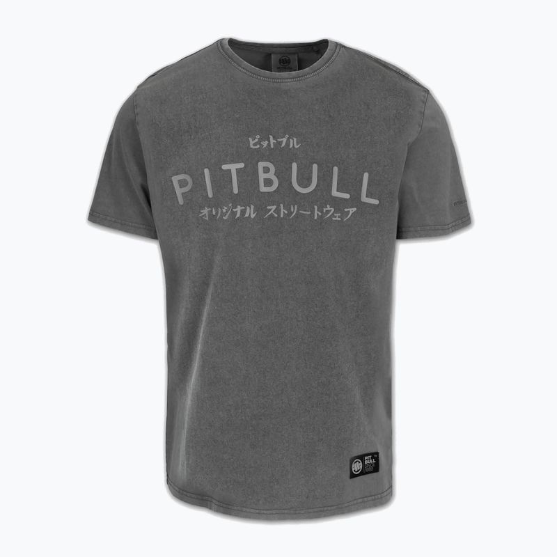 Pitbull Mt. Fuji Herren-T-Shirt gewaschen grau
