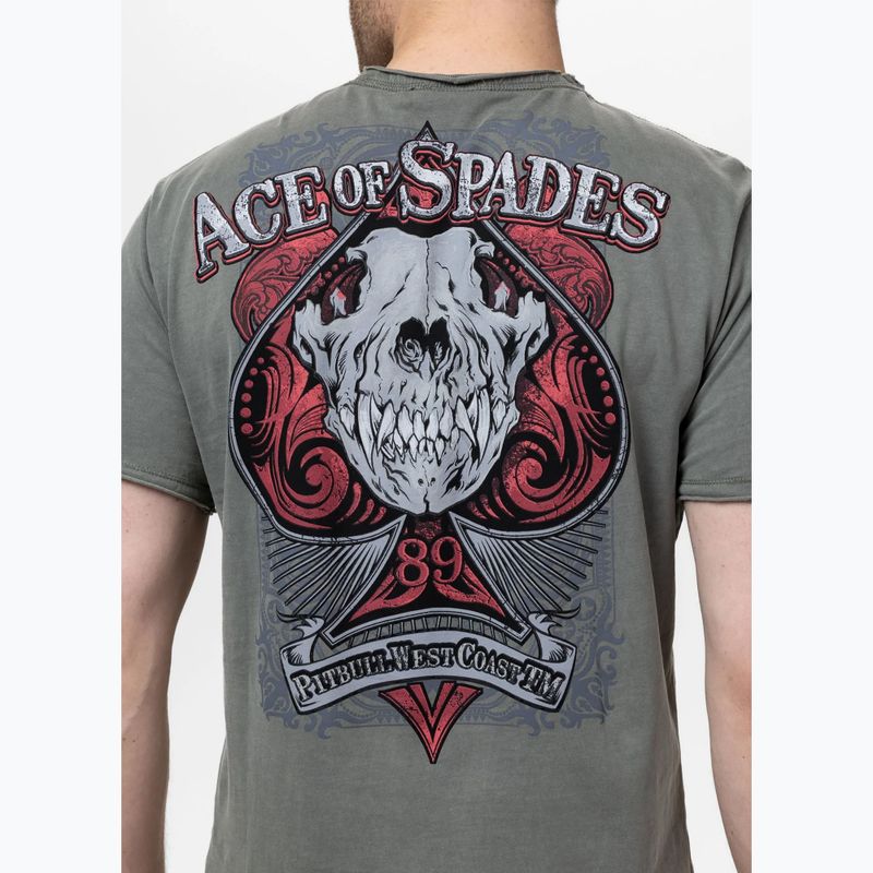 Pitbull Ace Of Spades Herren-T-Shirt gedämpft grün 3