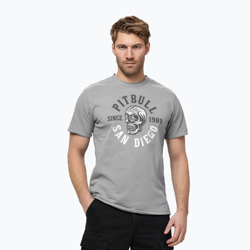 Herren Pitbull Shkull Logo-T-Shirt grau