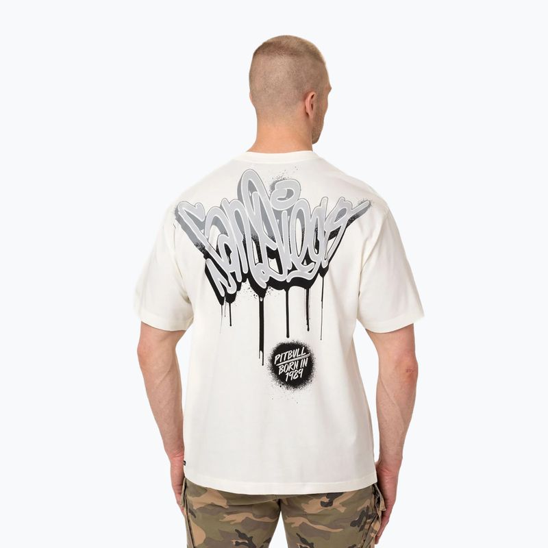 Pitbull Graffiti aus weißem Männer-T-Shirt 3