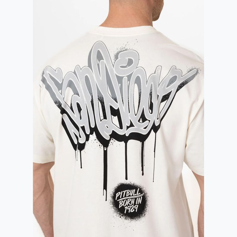 Pitbull Graffiti aus weißem Männer-T-Shirt 4