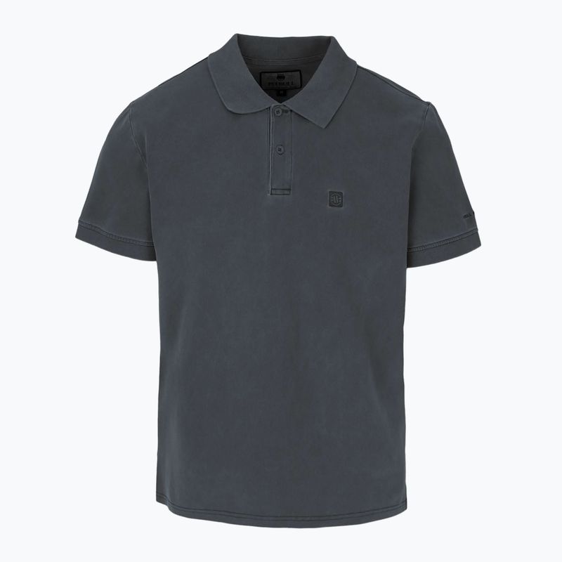 Herren Pitbull Washed Polo Shirt dunkel graphit