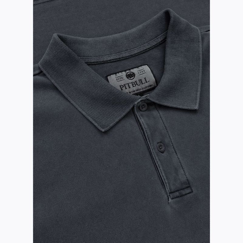 Herren Pitbull Washed Polo Shirt dunkel graphit 3