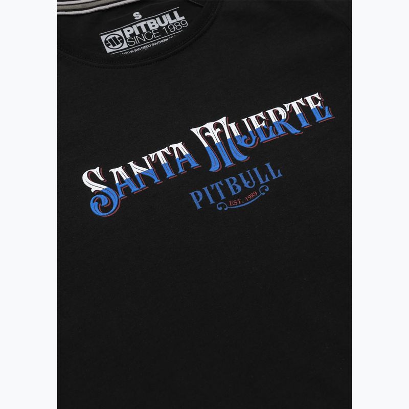 Pitbull Frauen-T-Shirt Santa Muerte Blau schwarz 7