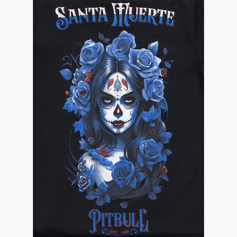 Pitbull Frauen-T-Shirt Santa Muerte Blau schwarz 8