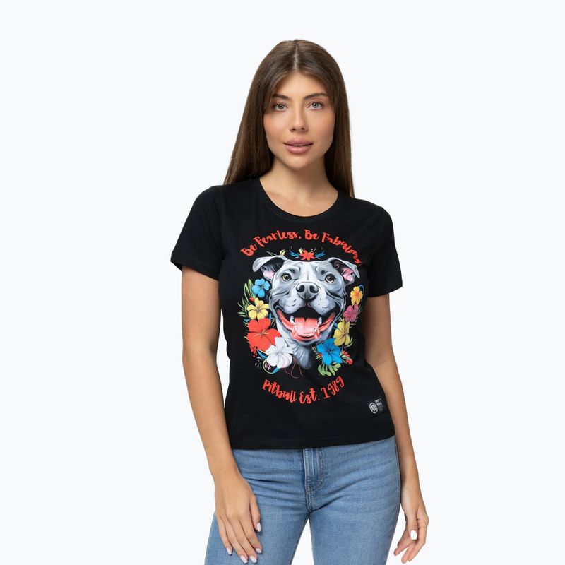 Pitbull Frauen-T-Shirt Happy Pit 2 schwarz