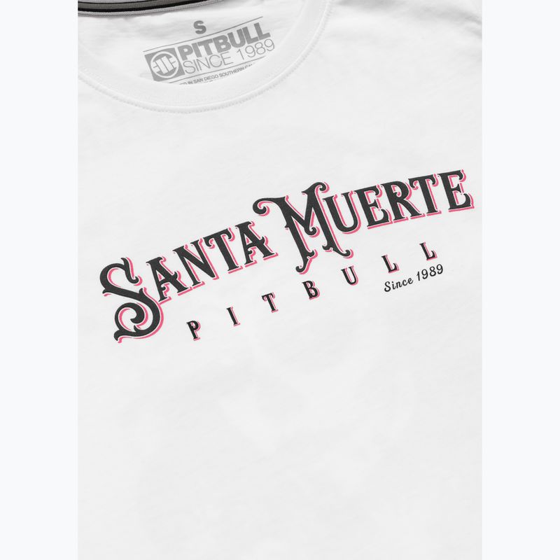 Pitbull Santa Muerte Frauen-T-Shirt Rose weiß 7