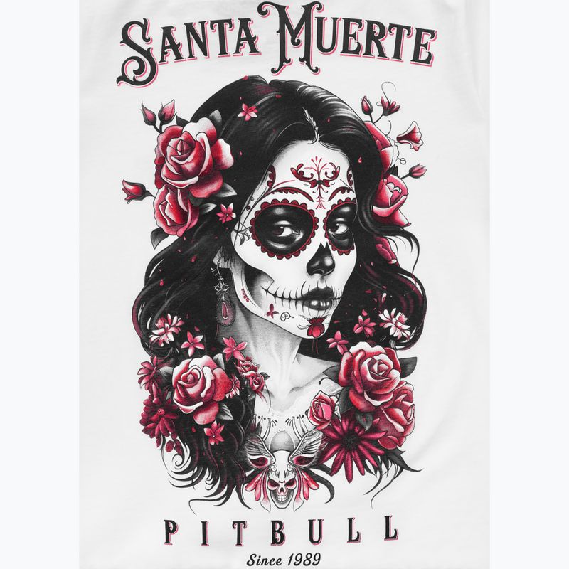Pitbull Santa Muerte Frauen-T-Shirt Rose weiß 8