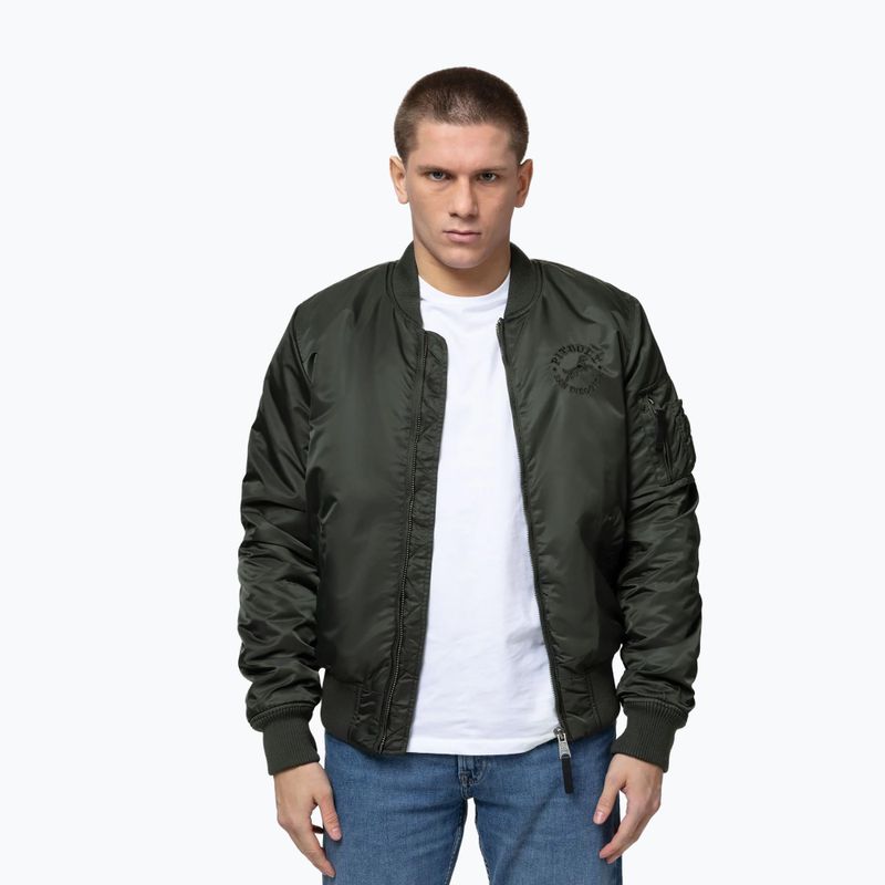 Herrenjacke Pitbull Hacket Washed Bomber dark green