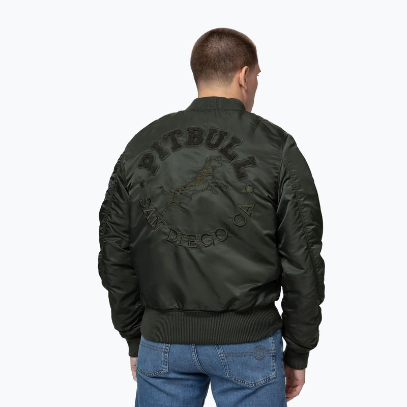 Herrenjacke Pitbull Hacket Washed Bomber dark green 3